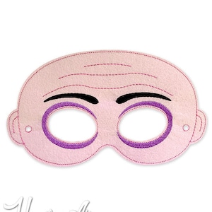 Charming Uncle Mask Embroidery Design, man mask, machine embroidery, ITH mask, in the hoop mask, embroider mask, 5x7, 6x10, bald mask, dark