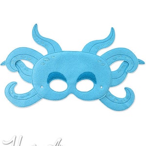 Octopus Mask Embroidery Design, octopus mask, machine embroidery, ITH mask, in the hoop mask, embroidery mask, 5x7, 6x10, octo, squid mask