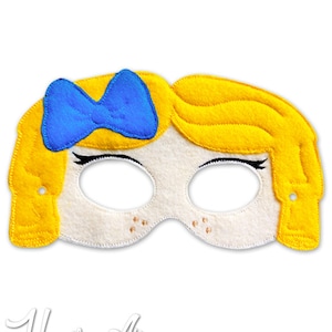 Goldilocks Mask Embroidery Design, goldilocks mask, machine embroidery, ITH mask, in the hoop mask, embroidered mask, 5x7, 6x10, goldilocks