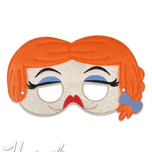 Distressed Damsel Mask Embroidery Design, lady mask, machine embroidery, ITH mask, in the hoop mask, embroidered mask, 5x7, 6x10, woman mask