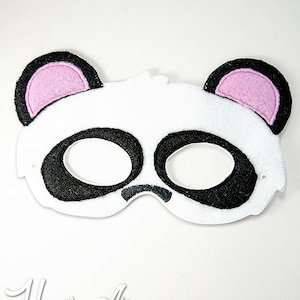 Panda Bear Mask Embroidery Design, panda mask, machine embroidery, ITH mask, in the hoop mask, embroider mask, 5x7, 6x10, halloween costume