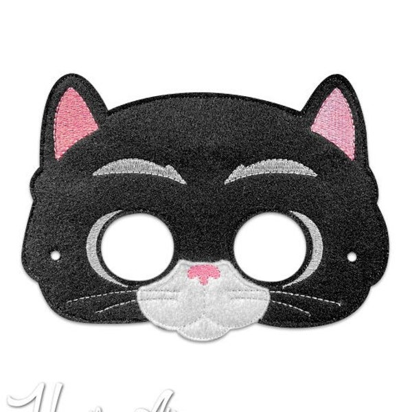 Clever Kitty Mask Embroidery Design - Cat Mask - Machine Embroidery - ITH mask - In The Hoop Mask - Embroidery Mask - Kitty Mask Design