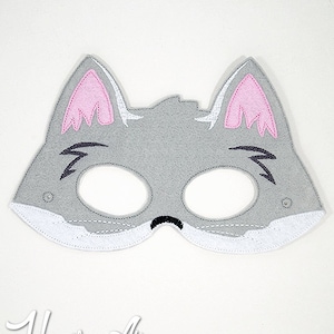 Tabby Cat Mask Embroidery Design, kitty mask, machine embroidery, ITH mask, in the hoop mask, embroidered mask, 5x7, 6x10, kitten, cat mask