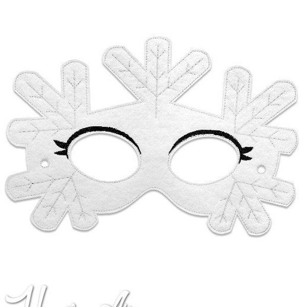Snowflake Mask Embroidery Design - Snowflake Mask - Snow Mask - Winter - Machine Embroidery - ITH Mask - In The Hoop Mask - Costume Mask