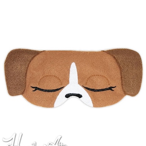 Beagle Sleep máscara bordado diseño, antifaz para dormir, bordado de máquina, máscara ITH, en el bordado de máscara, antifaz para dormir bordado, 5 x 7, 6 x 10, máscara, perro