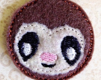Feltie bordado diseño de pereza, pereza feltie, bordado de máquina, ITH, en el aro, 4 x 4, bordado de pereza, pereza, pereza lindo fieltro