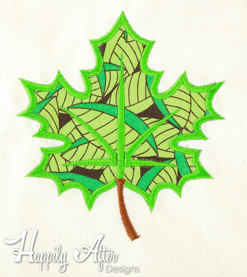 Leaf Applique Embroidery Design Leaf Applique Autumn Etsy