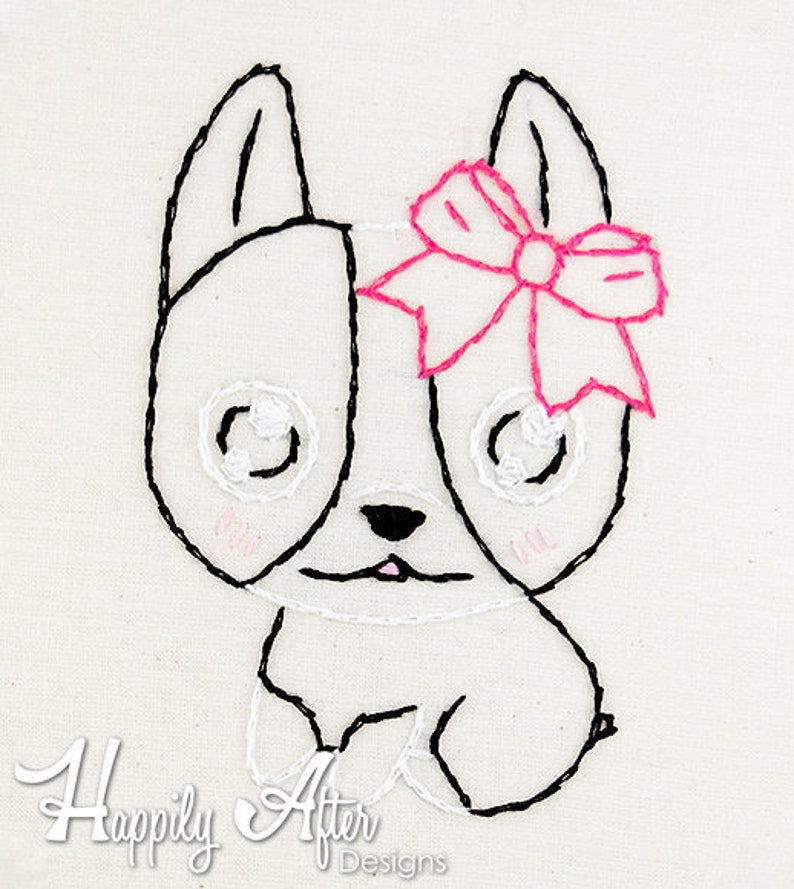Boston Terrier Cutie Hand Embroidery Pattern Dog Pattern Etsy