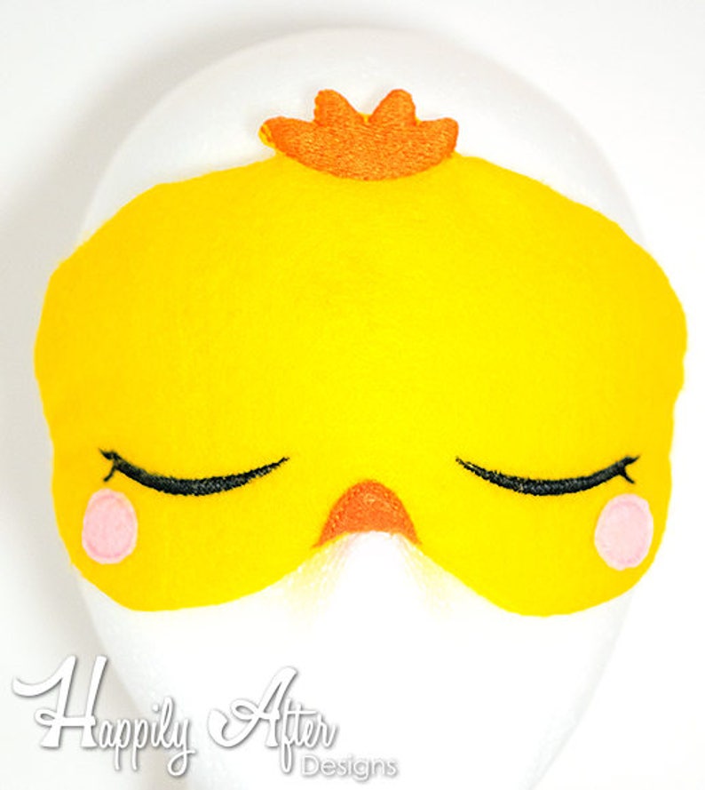 Chick Sleep Mask Embroidery Design, Sleep Mask, Machine Embroidery, ITH ...