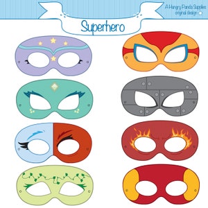 Máscaras de fiesta de superhéroes para niños Máscaras de superhéroes  Favores de fiestas de superhéroes Señales de superhéroes Descarga  instantánea y edición en casa con Adobe Reader -  México