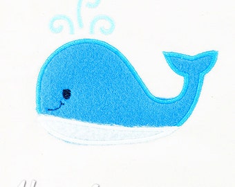 Whale Applique Embroidery Design, whale applique, ocean applique, machine embroidery, applique, whale embroidery, beach embroidery, summer