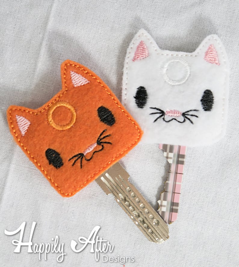 Cat Key Cover Embroidery Design Cat Kitty Key Cover Key Etsy UK
