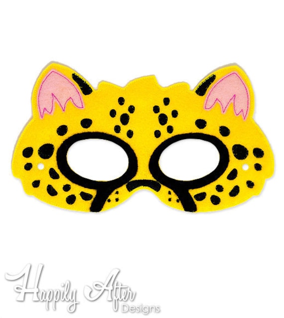 Ghepardo maschera ricamo Design, maschera di giaguaro, ricamo a macchina,  maschera ITH, nella maschera di cerchio, ricamato maschera, x 7, x 10,