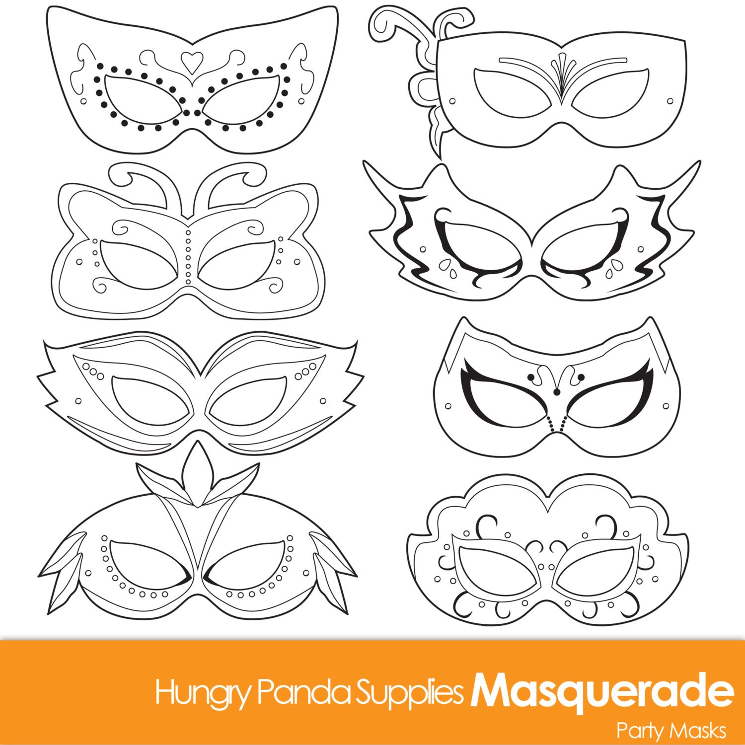 Masquerade Masks Masquerade Printable Masquerade Mask - Etsy