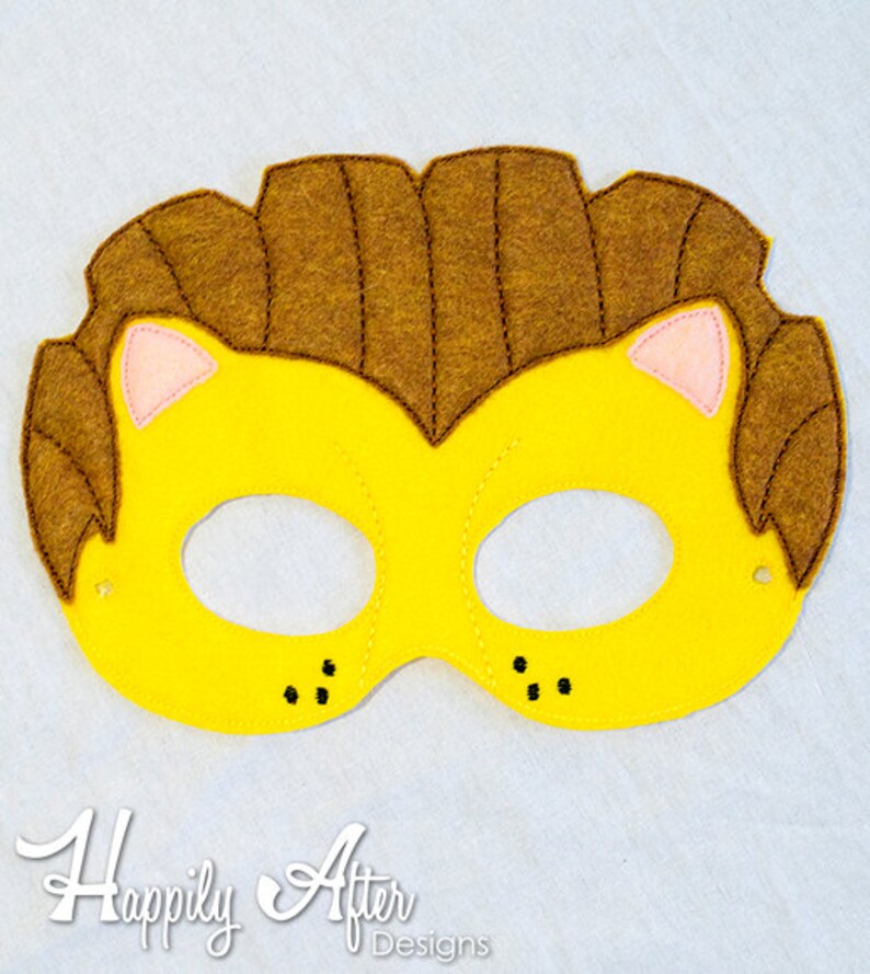 Lion Mask Embroidery Design Lion Mask Machine Embroidery Etsy