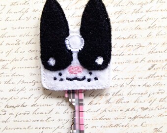 Boston Terrier Key Cover Embroidery Design, boston terrier, key cover embroidery, machine embroidery, ITH, in the hoop, 4x4, key cozy, key