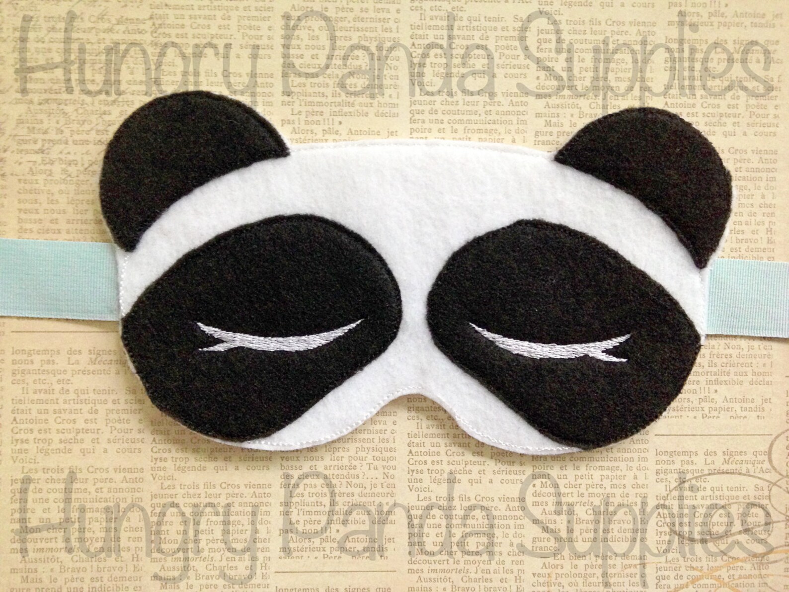Panda Sleep Mask Embroidery Design Sleep Mask Machine Etsy