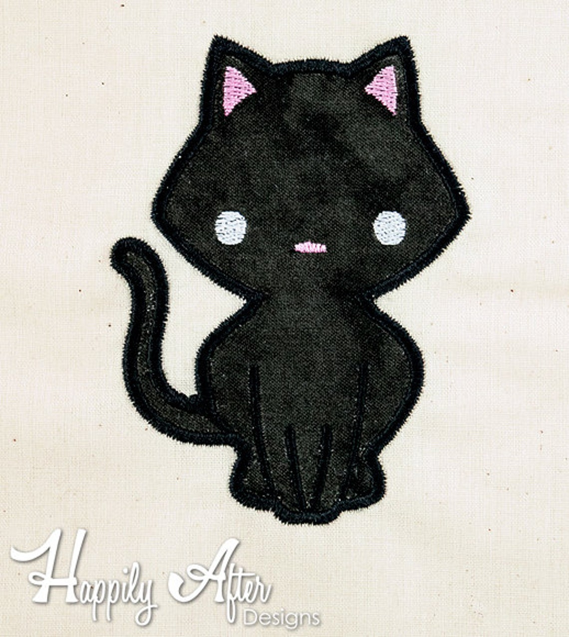 Black Cat Applique Embroidery Design Cat Applique Halloween Etsy