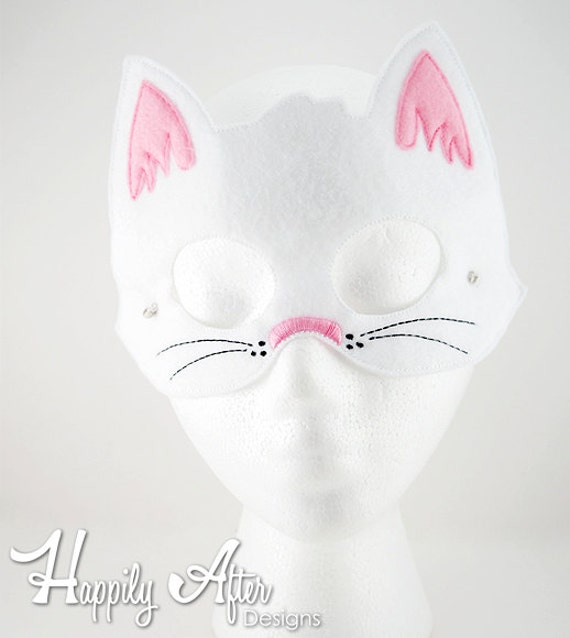 Cat Mask Embroidery Design, cat mask, machine embroidery, ITH mask, in the  hoop mask, embroidered mask, 5x7, 6x10, kitten, kitty costume