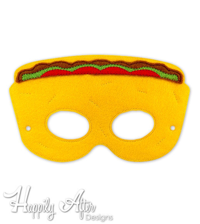 Taco Mask Embroidery Design Taco Mask Machine Embroidery - Etsy