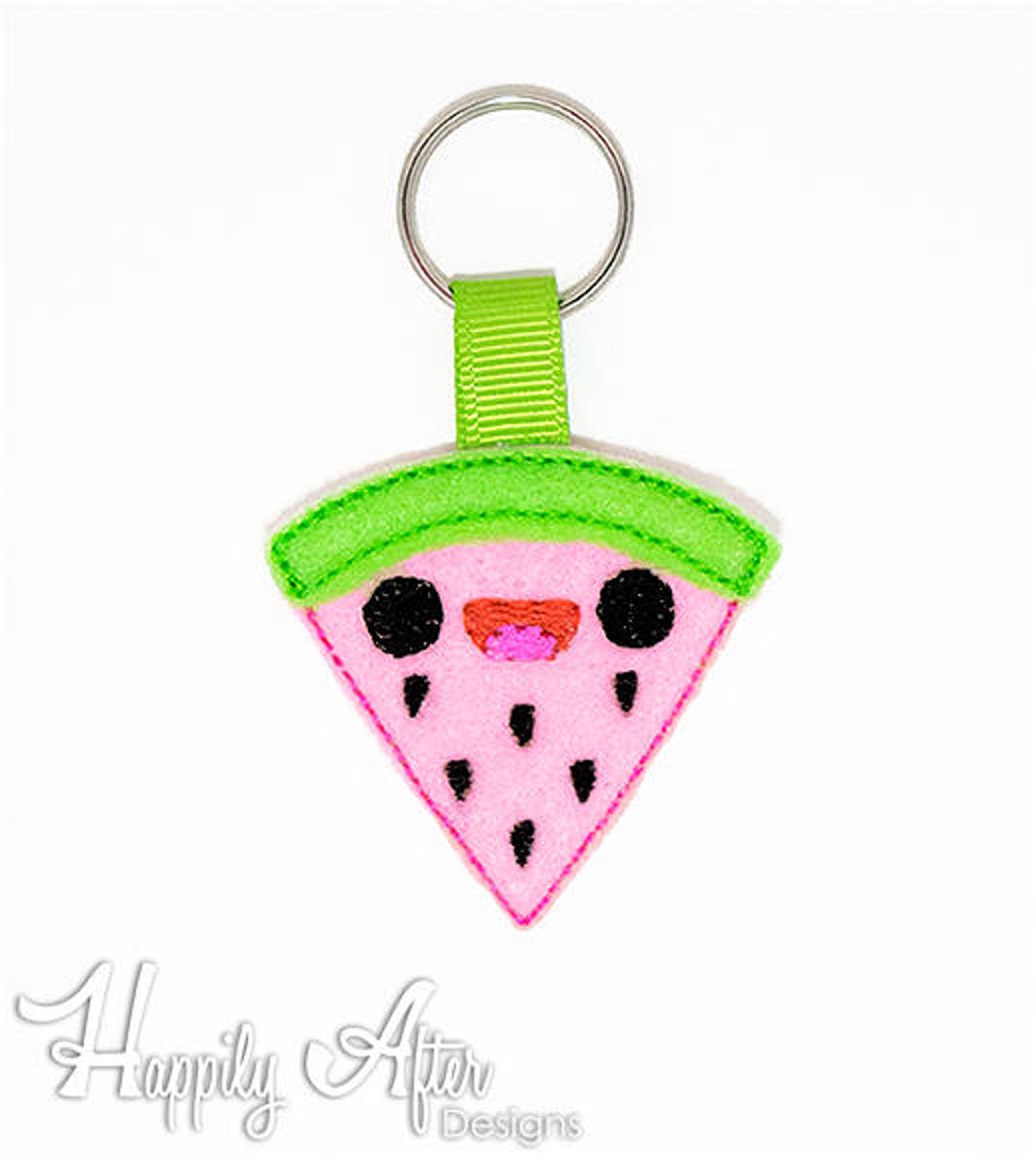 Kawaii Watermelon Keychain Embroidery Design Watermelon Etsy