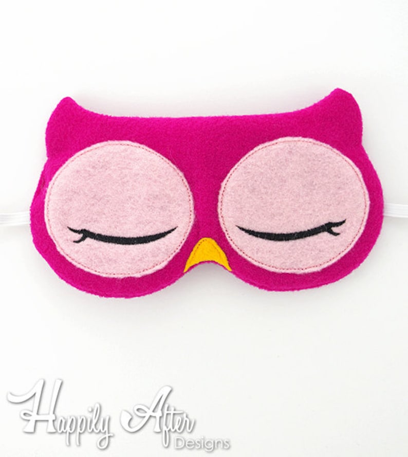 Owl Sleep Mask Embroidery Design sleep mask machine Etsy