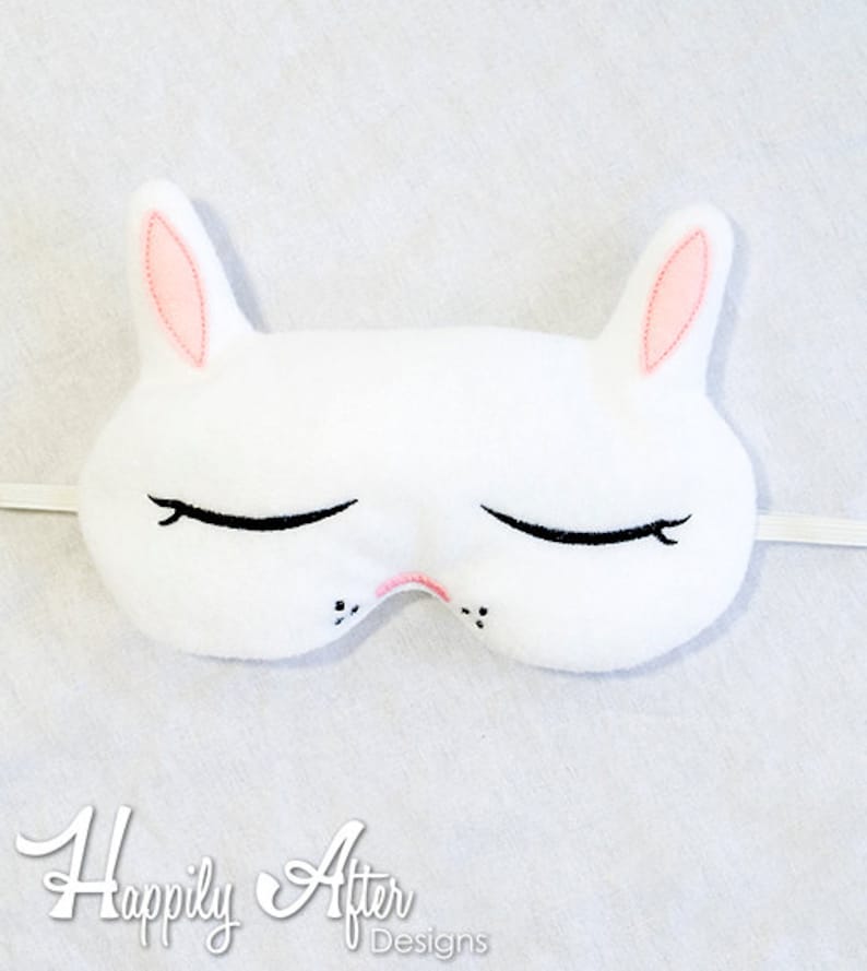 Bunny Sleep Mask Embroidery Design Sleep Mask Machine Etsy