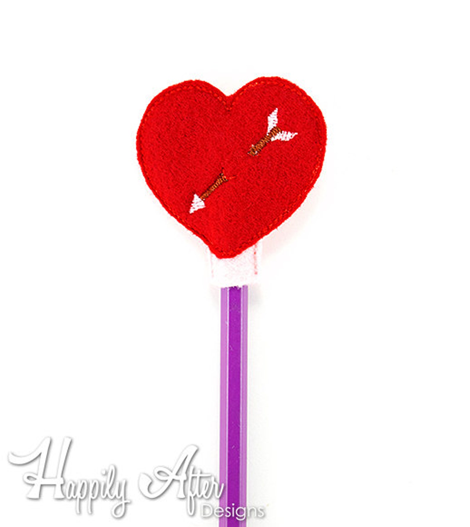 Heart Pencil Topper Embroidery Design Hearts Pencil Topper Etsy
