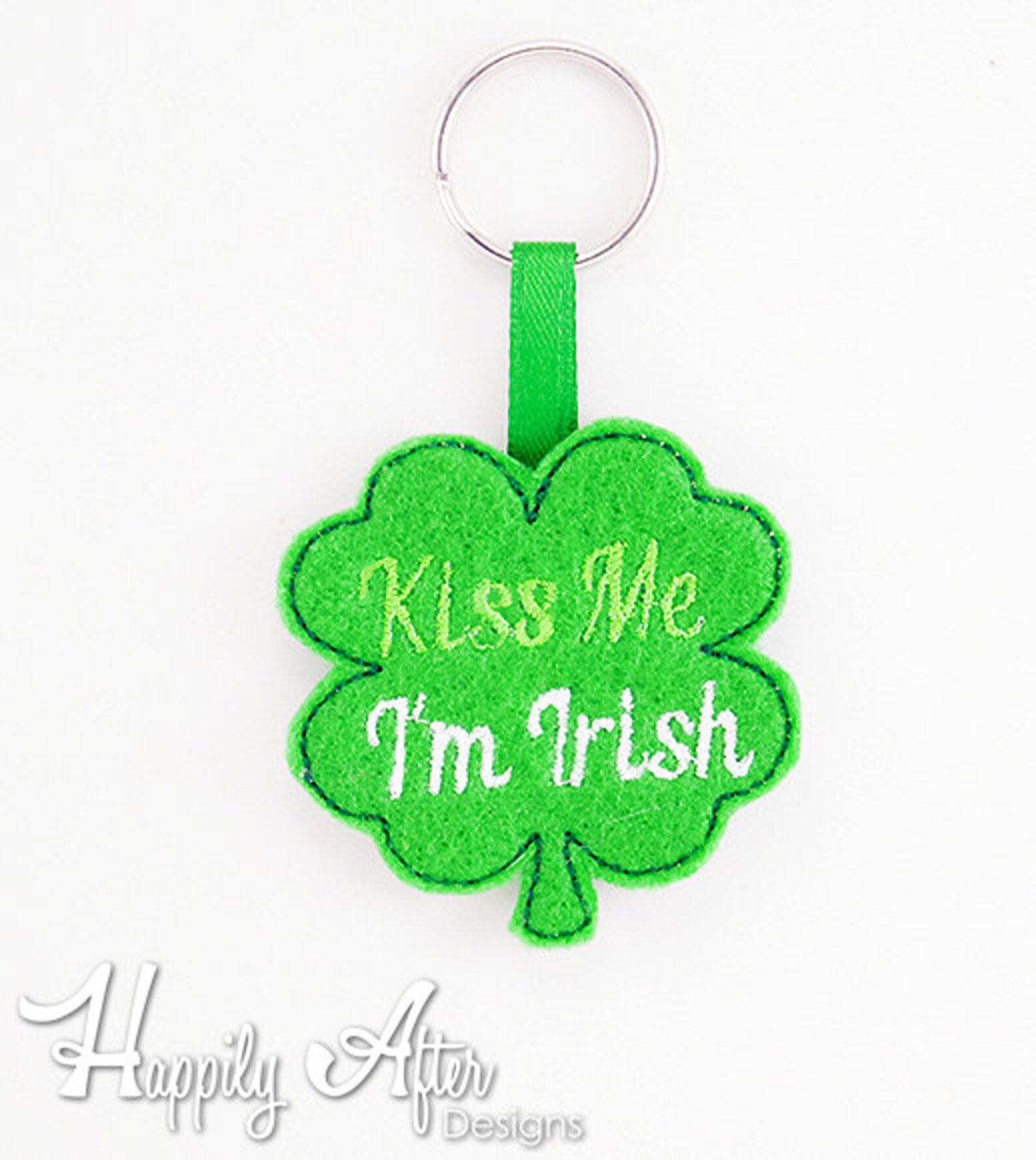 Irish Keychain Embroidery Design Cloverirish Keychain Etsy