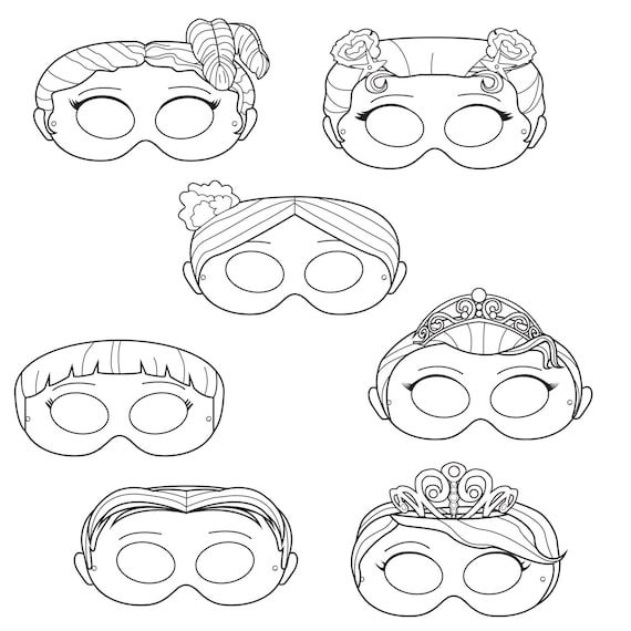 princesses printable coloring masks princess masks prince