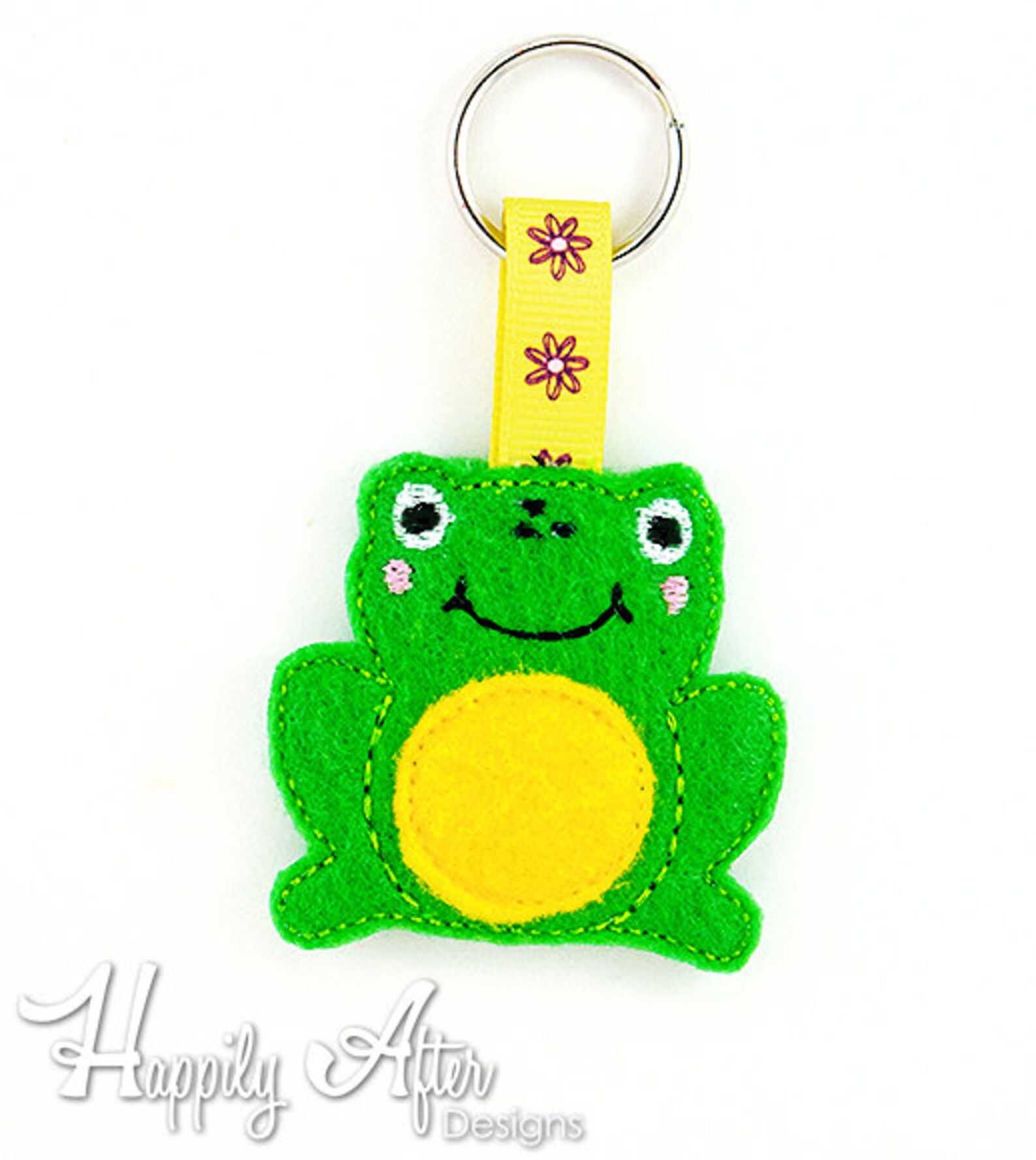 Frog Keychain Embroidery Design Reptile Keychain Embroidery Etsy
