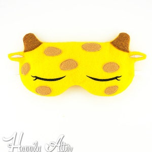 Giraffe Sleep Mask Embroidery Design, sleep mask, machine embroidery, ITH mask, in the hoop mask, embroidery sleep mask, 5x7, 6x10, mask