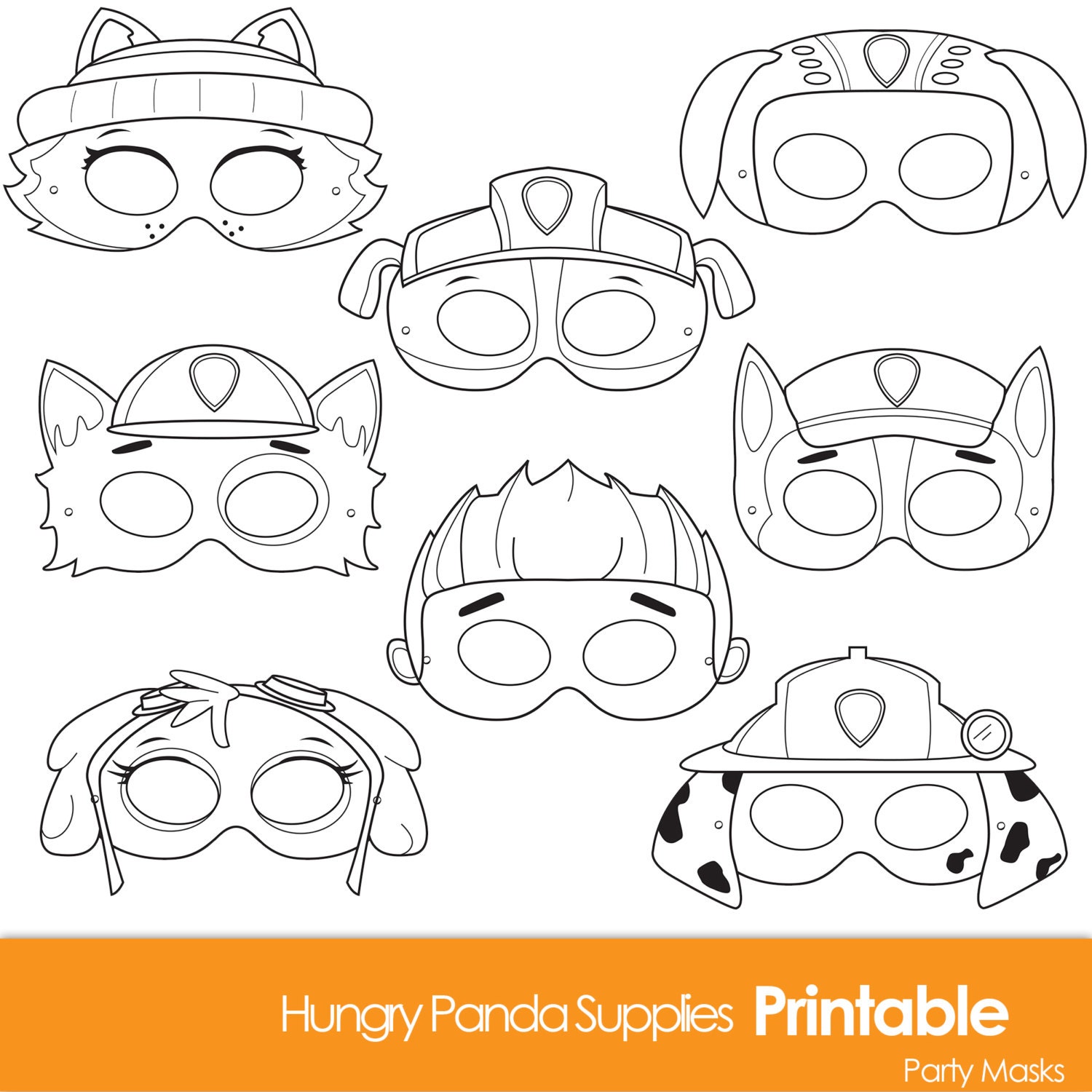 Paws Printable Coloring Dog Masks Printable Etsy