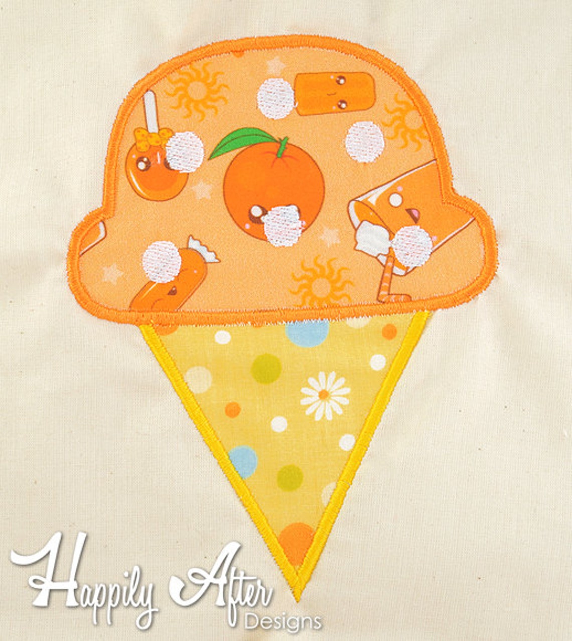 Ice Cream Applique Embroidery Design icecream applique Etsy