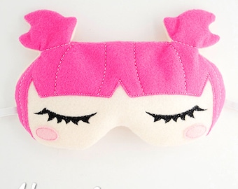Sweet Dreamer Sleep Mask Embroidery Design, kawaii sleep mask, machine embroidery, ITH mask, in the hoop mask, embroidery sleep, 5x7, 6x10