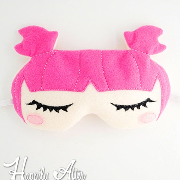 Sweet Dreamer Sleep Mask Embroidery Design, kawaii sleep mask, machine embroidery, ITH mask, in the hoop mask, embroidery sleep, 5x7, 6x10