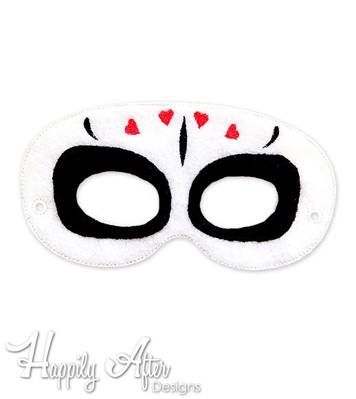 Day of the dead mask 4 embroidery design sugar skull mask Day of the dead mask 4 embroidery design sugar skull mask