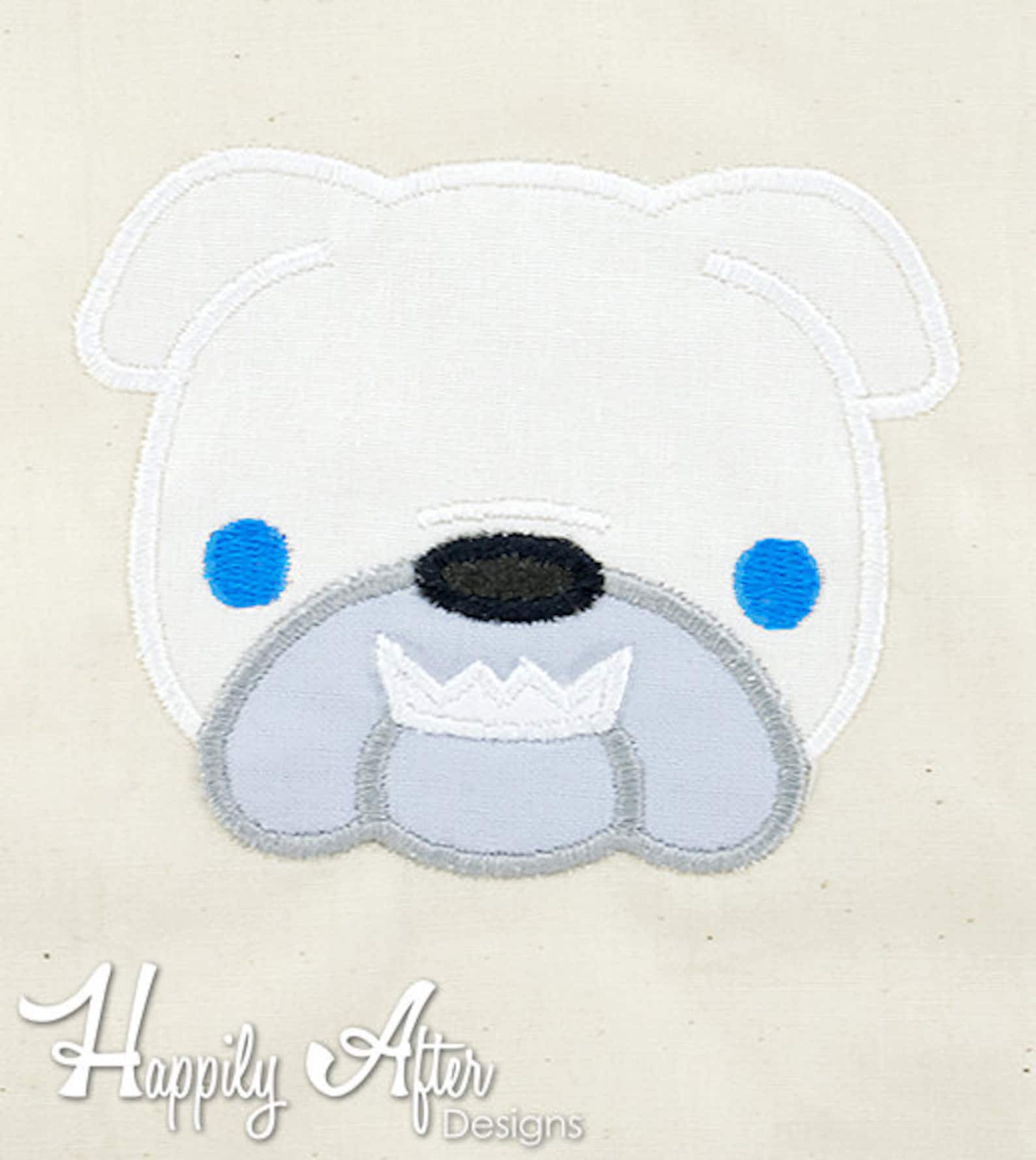 Bulldog Applique Embroidery Design Dog Applique English Etsy