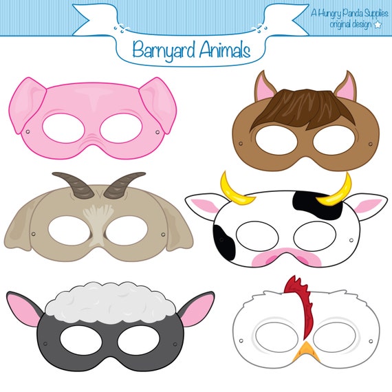 desillusion Karu dør spejl Barnyard Animals Printable Masks Printable Party Masks Farm - Etsy