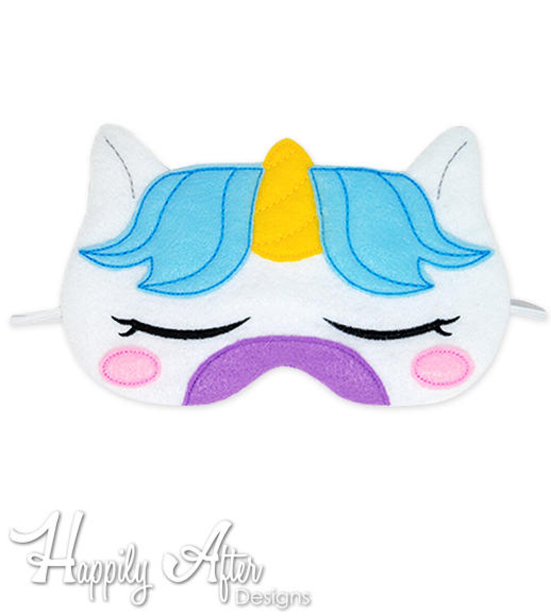 Unicorn Sleep Mask Embroidery Design, Sleep Mask, Machine Embroidery