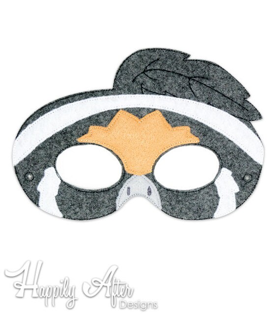 ウズラのマスクの刺繍デザイン、鳥のマスク、機械刺繍、ITH