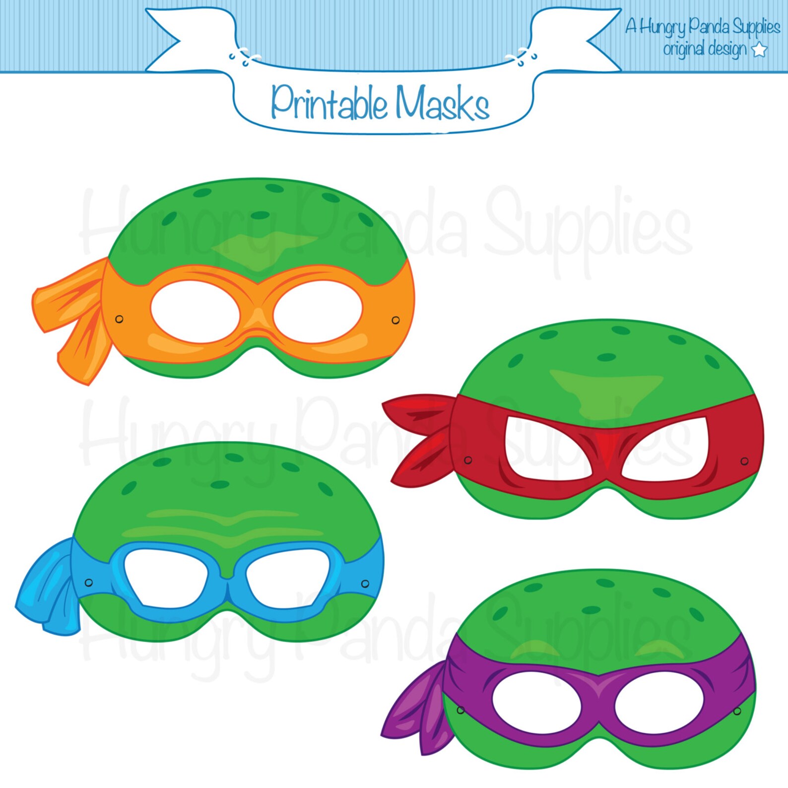 Turtles Printable Masks Printable Masks Turtle Masks Ninja - Etsy