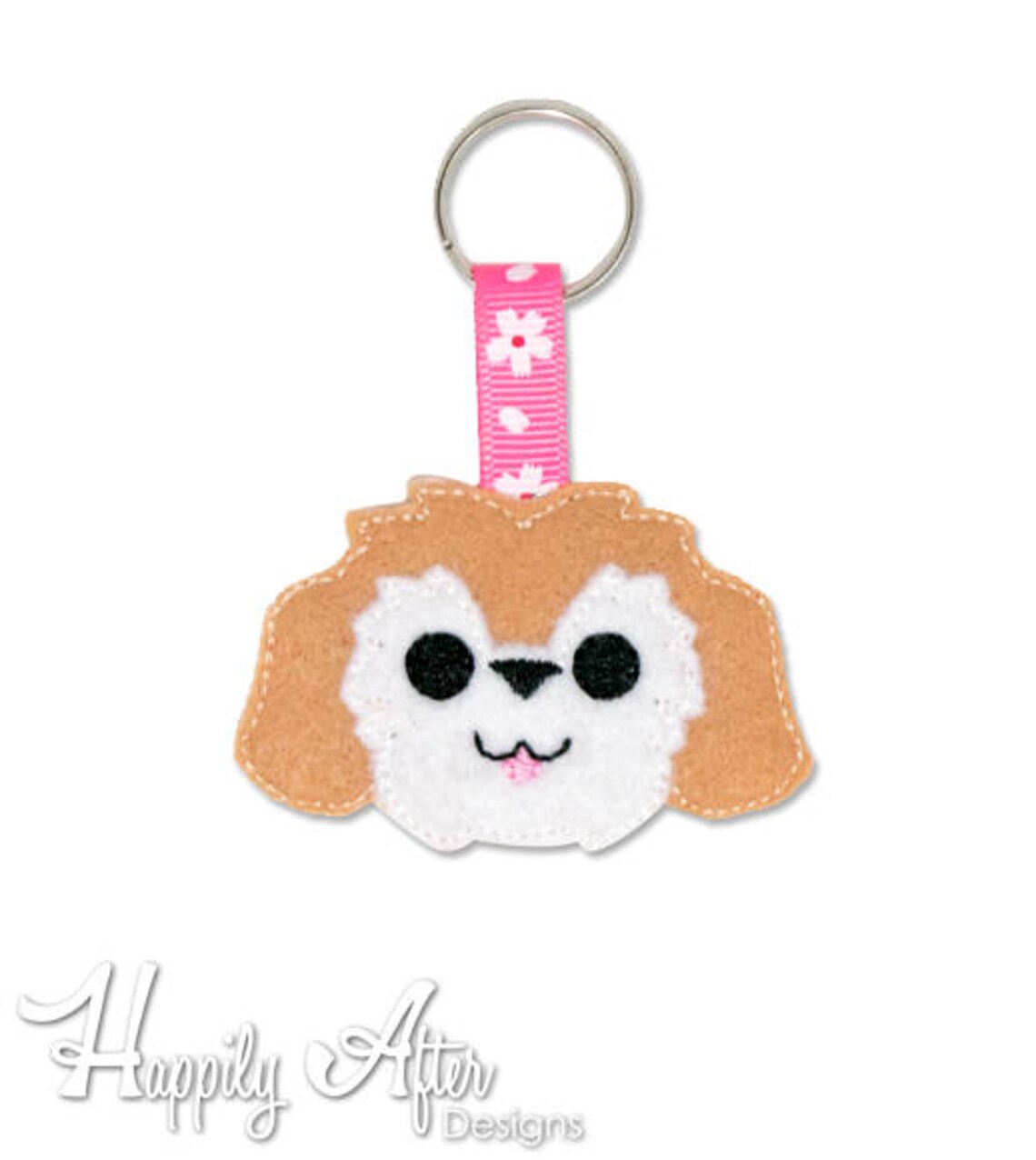 Shih Tzu Keychain Embroidery Design Shihtzu Dog Breed Etsy