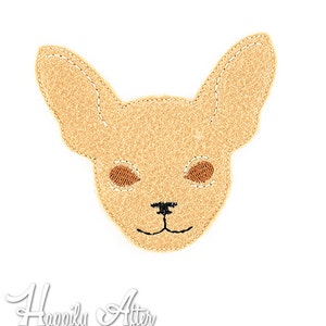 Chihuahua Feltie Embroidery Design, dog feltie, machine embroidery, ITH, in the hoop, chihuahua embroidery, dog design, dog embroidery