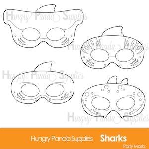 Haie Printable Coloring Masks, Hai Maske, Tigerhai, Hai, Hai, Hai, Hai Maske