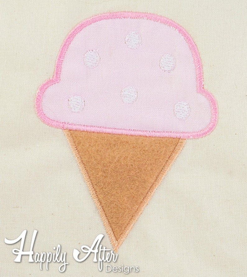 Ice Cream Applique Embroidery Design icecream applique Etsy