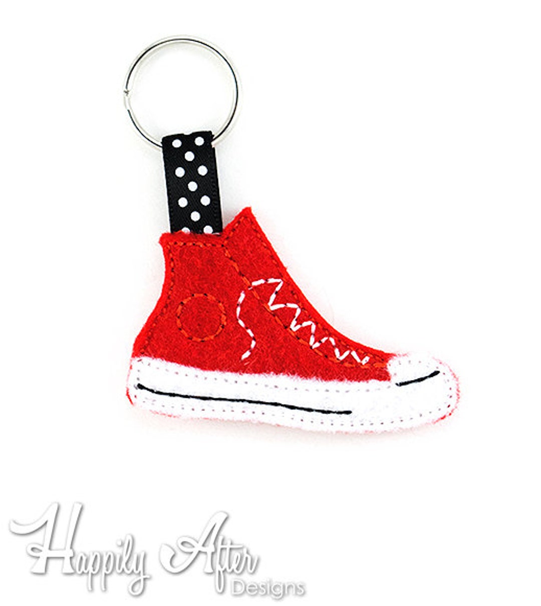 Sneaker Keychain Embroidery Design Shoe Hitop Keychain Etsy