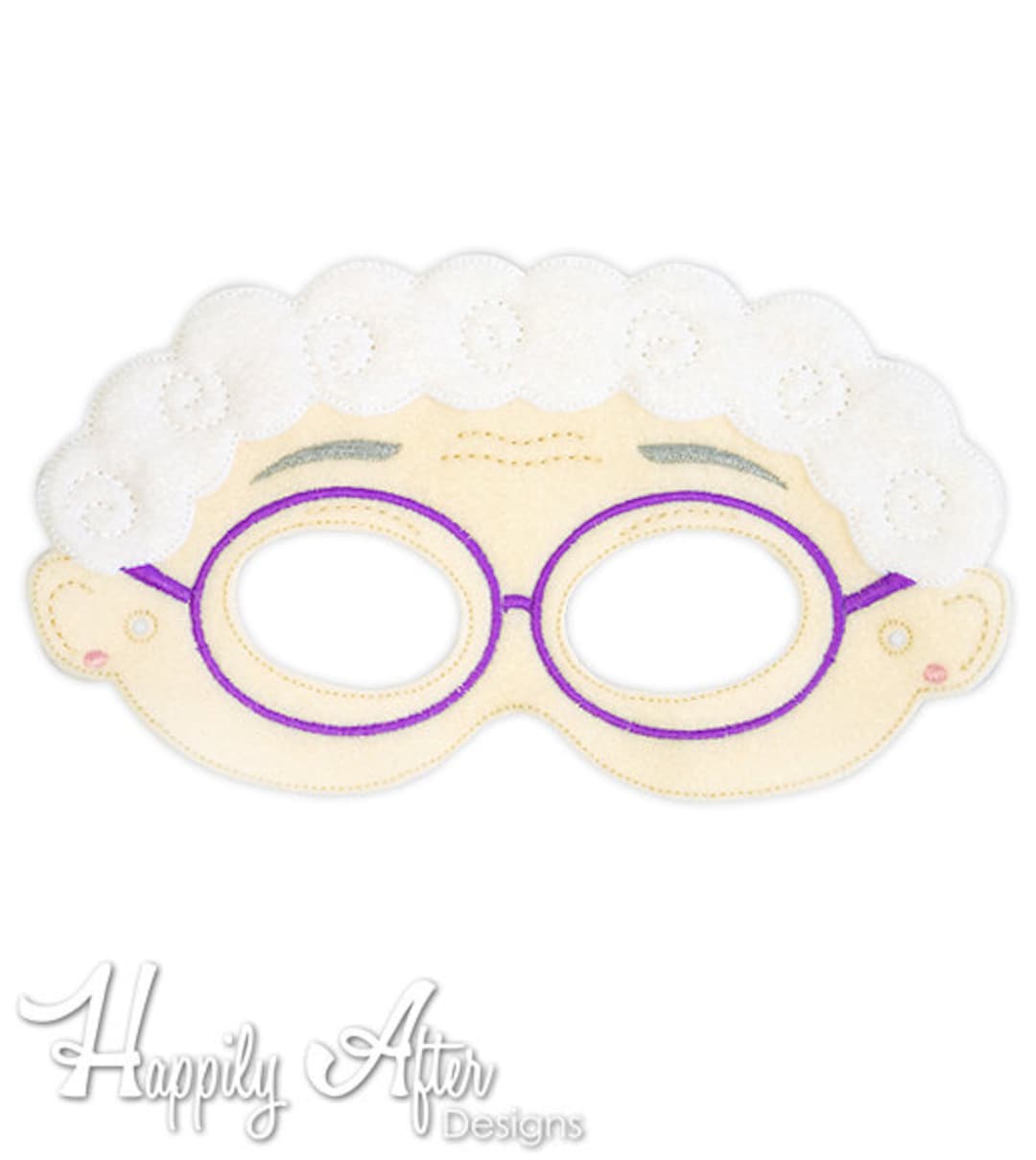 Granny Mask Embroidery Design, Granny Mask, Machine Embroidery, ITH ...