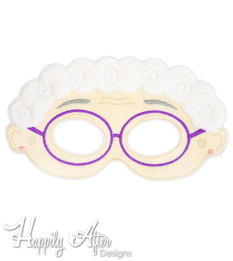 Granny Mask Embroidery Design Granny Mask Machine - Etsy