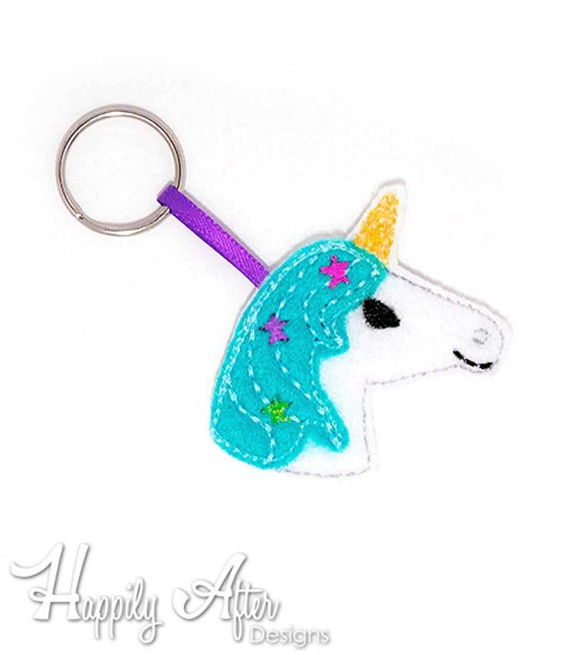 Unicorn Keychain Embroidery Design Unicorn Horse Keychain Etsy